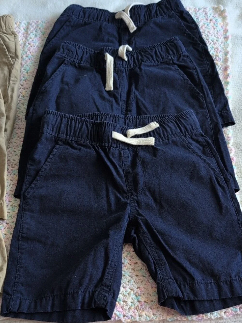The Children's Place Navy and Khaki Drawstring Shorts Set ,(uniform)